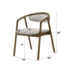 Delina Chenille & Walnut Side Chair