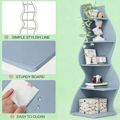 Elegant Bookcase,Spacious Wall Corner Bookshelf
