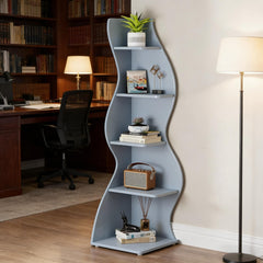 Elegant Bookcase,Spacious Wall Corner Bookshelf