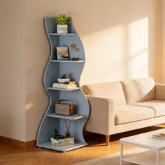 Elegant Bookcase,Spacious Wall Corner Bookshelf