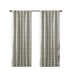 Jacquard Lined Total Blackout Rod Pocket/Back Tab Curtain Panel(Only 1 Pc Panel)