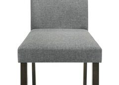 5pc Dark Wood/Gray Dining Set Rectangular Table 4 Fabric Upholstered High-back Side Chairs Dining Room Wooden Furniture