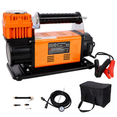 12V Heavy Duty Air Compressor,Tire Inflator with Pressure Gauge, Max 150 PSI,Tire Inflator Air Pump for Car, SUV, RV, Truck