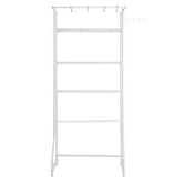 Over The Washer and Dryer Storage Shelf, 3 Tier Laundry Room Drying Rack with Hanger Rod and Hooks, Adjustable Over Washer and Dryer Shelves, Laundry Room Shelf Storage Space Saver, White