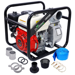 Water Pump 3" 264Gpm ,163cc Honda GX160 Engine, 3IN NPT COUPLER WITH 25FT FLAT HOSE