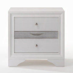 Contemporary White Finish Storage Drawers Nightstand Wooden Bedroom Furniture 1pc