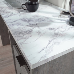 Modern Desk with 2 Spacious Drawers, Medium Gray finish