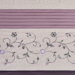 Faux Silk Embroidered Floral Shower Curtain