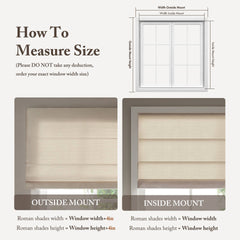 1PC 27x64" Cordless Roman Blind Galen Matte fabric