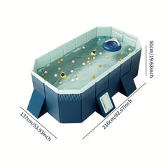 2.1m PVC folding pool (not inflatable) bathes and cools in summer, suitable for outdoor patio beach garden