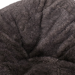 Vida 3 Foot Rounded Faux Fur Bean Bag, Brown/Beige