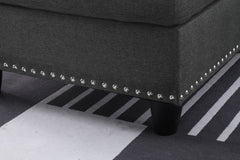 Cup - holder Console - Featured Corner Sofa in Charcoal - Dark Gray