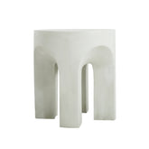 Outdoor MGO Round Top Side Table/End Table, Living Room Accent Table,Antique White