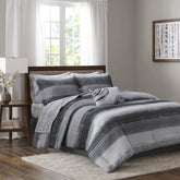 9-Piece King 9 Piece Comforter Set with Cotton Bed Sheets,Black