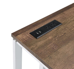 Tyrese Walnut & White Finish Writing Desk W/USB