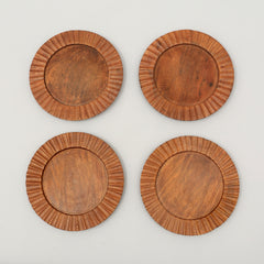 Handcrafted 13" Wood Brown Charger Plate| Wooden Dinning Placemat|Artisan Wood Tableware