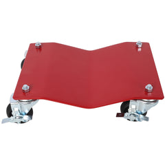 4PACK 2500lbs Capacity Professional Steel Vehicle Dollies,Heavy Duty Wheel Dolly,Car Dolly,Steel Tire Skates with Brakes,RED