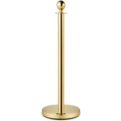 6 PCS Gold Stanchions Posts Stainless Steel Stanchion Queue Post Red Rope Retractable 38In for Both Indoor and Outdoor use.