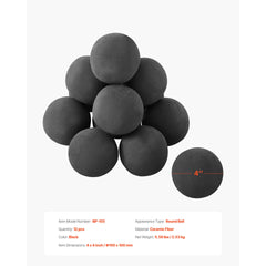 4 Inch 12 Pcs Ceramic Fire Balls Round Fire Stones Reusable Lava Rocks