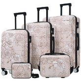 Luggage Sets New Model PC 5pcs, Hardside Lightweight Durable 20" 24" 28" Suitcases with 8" 14" Cases, Suitcase with Lock Spinner Wheels