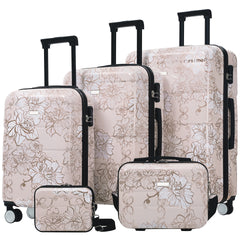 Luggage Sets New Model PC 5pcs, Hardside Lightweight Durable 20" 24" 28" Suitcases with 8" 14" Cases, Suitcase with Lock Spinner Wheels