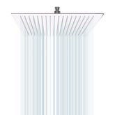 16 Inch Chrome Rain Shower Head, Square Ultra Thin 304 Stainless Steel High Pressure Shower Head