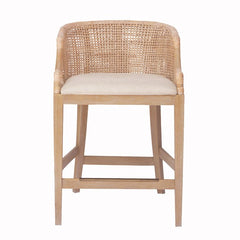 Handcrafted Rattan Counter Stool 25" H