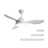 47 Inch Ceiling Fan with 22W LED Light and Remote Control 6 Speeds Reversible DC Motor White for Living Room Bedroom