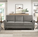Classic Comfort Sofa Durable Brown Chenille Upholstery Rolled Arms Living Room Furniture 1pc