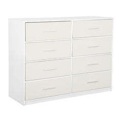 8-Drawer Dresser with Large Fabric Drawers, White