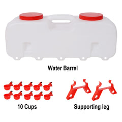 Semi-Automatic Chicken Waterer with 10 Drinking Cup,Easy Disassembly and Cleaning Water Dispenser,for Chickens Ducks and Geese