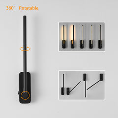 Rechargeable Wall Lights with Remote Control - LED Picture Lights for Bedroom - Wireless Magnetic Clip- On Art Light Fixtures - 3CCT-Dimmable in Black