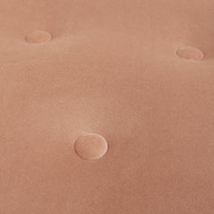 Yolanda 24" Round Upholstered Accent Ottoman, Peach Orange Velvet with Gold Trim