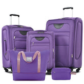 Softside Luggage Expandable 3 Piece Set Suitcase with Duffel Bag Upright Spinner Softshell Lightweight Luggage Travel Set-22/26/30 IN