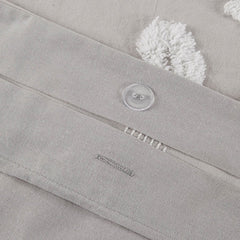 Full/Queen 3 Piece Tufted Cotton Chenille Floral Duvet Cover Set