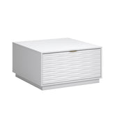 Coastal Coffee Table with Drawer, White finish