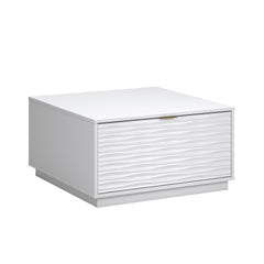 Coastal Coffee Table with Drawer, White finish