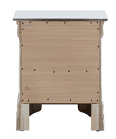 Elegant Transitional Nightstand In Silver Champagne