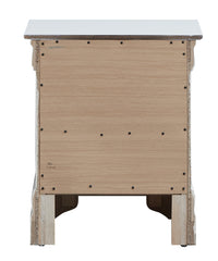 Elegant Transitional Nightstand In Silver Champagne
