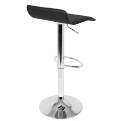 Ale Contemporary Adjustable Barstool in Black PU Leather by LumiSource - Set of 2