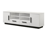 Reine 70.5"W White Finish TV Stand with Drawers