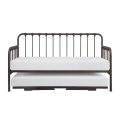 Daybed with Lift-up Trundle 1pc Dark Bronze Finish Metal Frame Classic Design Home Furniture