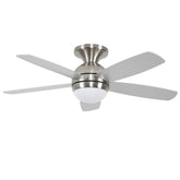 52 Inch 5 PCS Plywood Reversible Blades Ceiling Fan With Light Kit 3 Color , LED, DC 6 Speed ,Remote Control Ceiling Fan for Patio Living Room, Bedroom, Office,Indoor.(( Sliver + Brushed Gold)