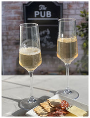 Tritan Lexington Plastic Champagne Flutes Set of 4 (10oz), Unbreakable Mimosa Glasses Plastic Champagne Glasses, Wedding Champagne Flutes