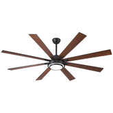 72" Integrated LED Matte Black Large Smart Ceiling Fan with Remote Control