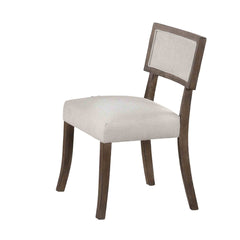 Contemporary Style 2pc Side Chair Upholstered Seat And Back Rest Dark Walnut And Light Gray Finish Dining Room