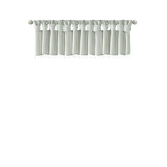 Lightweight Faux Silk Valance With Beads Dusty Aqua 50x26"