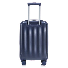 14"/20" 2 pcs/set in ABS Spinner Wheel Luggage, with Combination Lock and Front Opening Design, 14" Cosmetic Case (Navy)