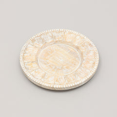 Handcrafted 13" Wood White Charger Plate| Wooden Dinning Placemat|Artisan Wood Tableware