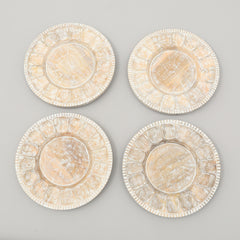 Handcrafted 13" Wood White Charger Plate| Wooden Dinning Placemat|Artisan Wood Tableware